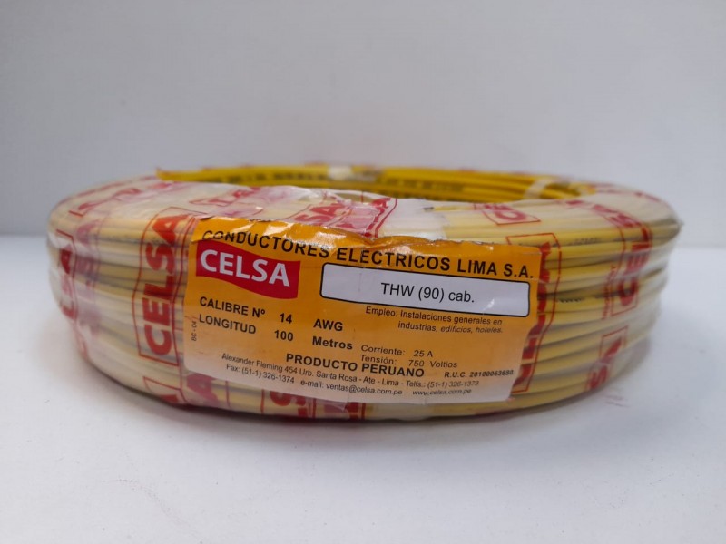 CABLE THW 14AWG CELSA